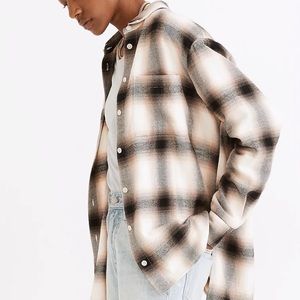 Madewell Flannel Oversized Ex-Boyfriend Shirt in Robson Plaid
